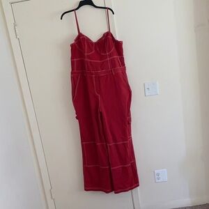 Fashion Nova Stylish Red Jumpsuit